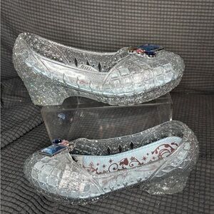 Disney Sparkling Light Up Silver Kids Sandals with Blue Gem